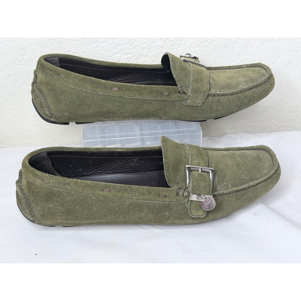 Prada Suede Driving Loafers Moccasins Shoes US 9/EU 39.5 Olive Green‎ Old Money